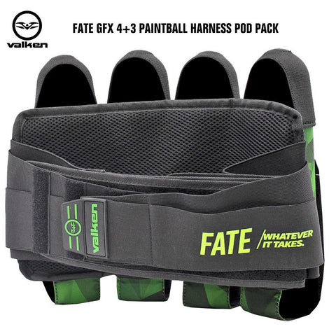 Valken Fate GFX 4+3 Paintball Harness Pod Pack - Green Abstract