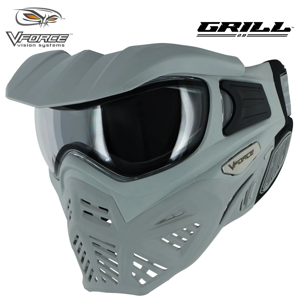 V-Force Grill 2.0 Thermal Anti Fog Paintball Mask Goggles - Shark (Grey / Grey)