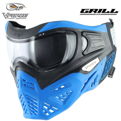 V-Force Grill 2.0 Thermal Anti Fog Paintball Mask Goggles - Azure (Blue / Black)