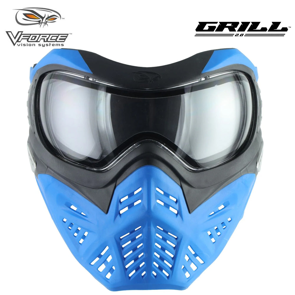 V-Force Grill 2.0 Thermal Anti Fog Paintball Mask Goggles - Azure (Blue / Black)