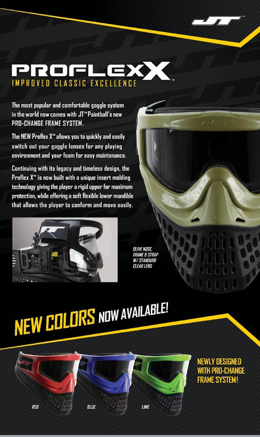 JT Proflex X Thermal Paintball Mask with Pro Change Spectra Goggle Frame - Black - PaintballDeals.com