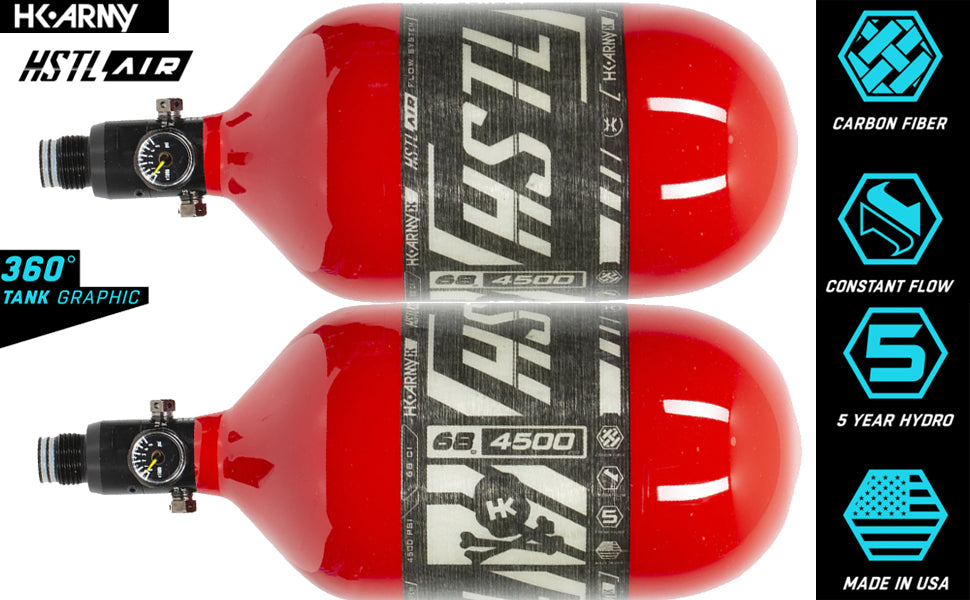 HK Army HSTL 68/4500 Carbon Fiber HPA Compressed Air Paintball Tank System - Standard Reg