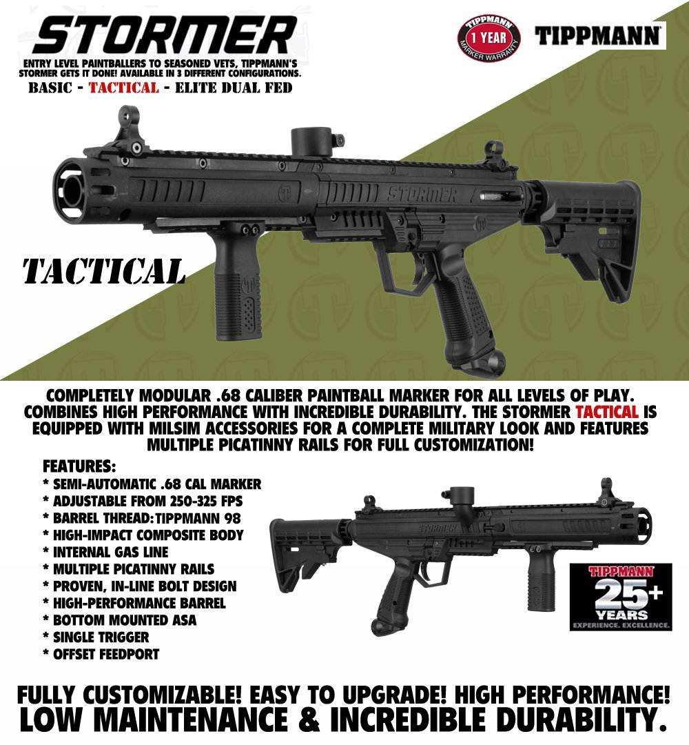Tippmann Stormer Semi-Automatic .68 Caliber Paintball Gun Marker