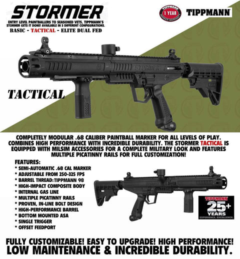Maddog Tippmann Stormer Silver HPA Paintball Gun Marker Starter Package
