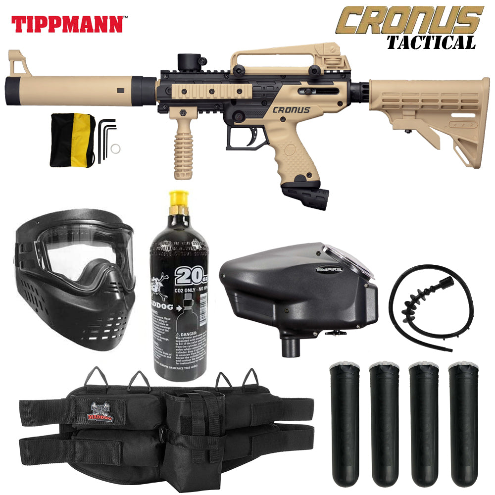 Tippmann Cronus Tactical Gold Paintball Gun Package