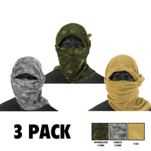 Zephyr Tactical Mesh Sniper Veil Desert Shemagh - Urban -Woodland Camo - Desert Tan - 3 Pack - PaintballDeals.com