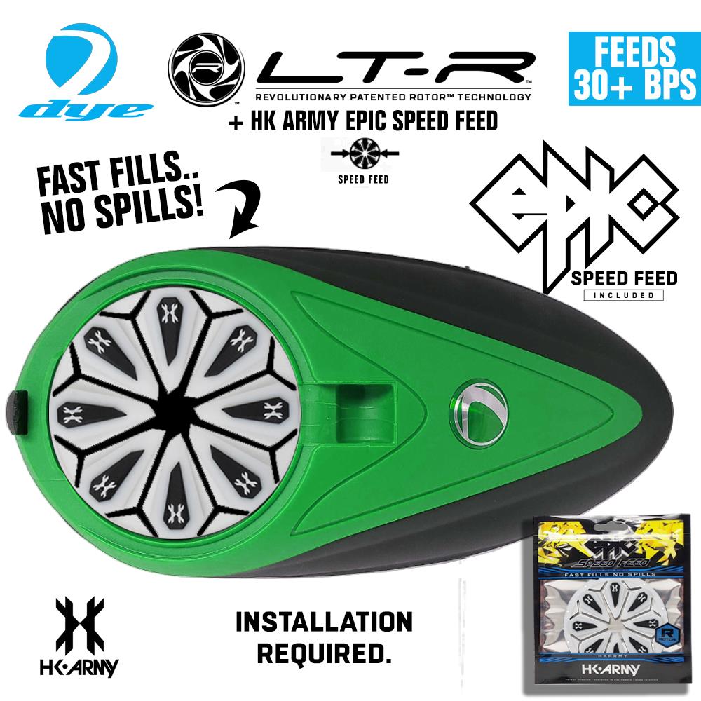 Dye LT-R Electronic Paintball Loader with HK Army Epic Speed Feed