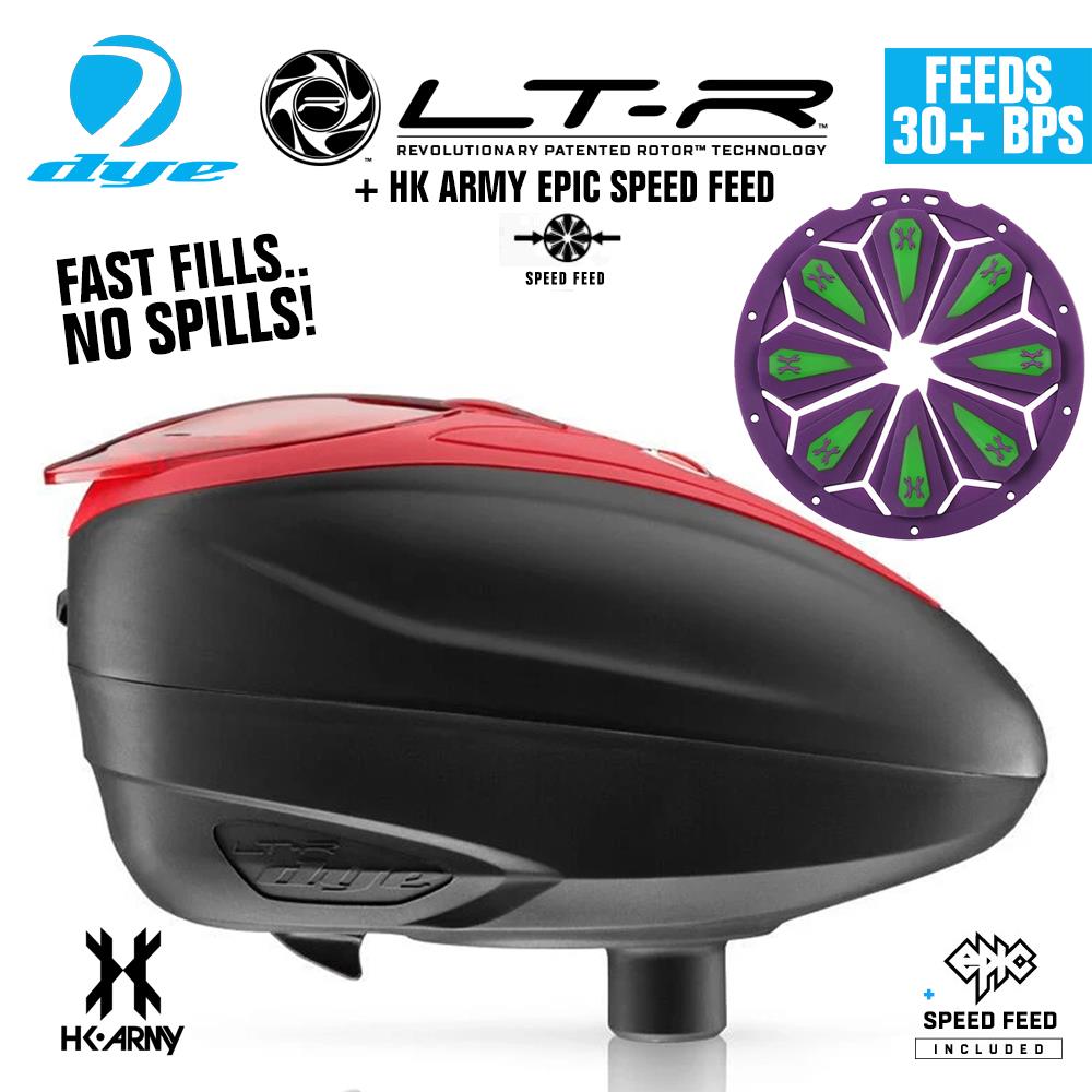 Dye LT-R Electronic Paintball Loader with HK Army Epic Speed Feed