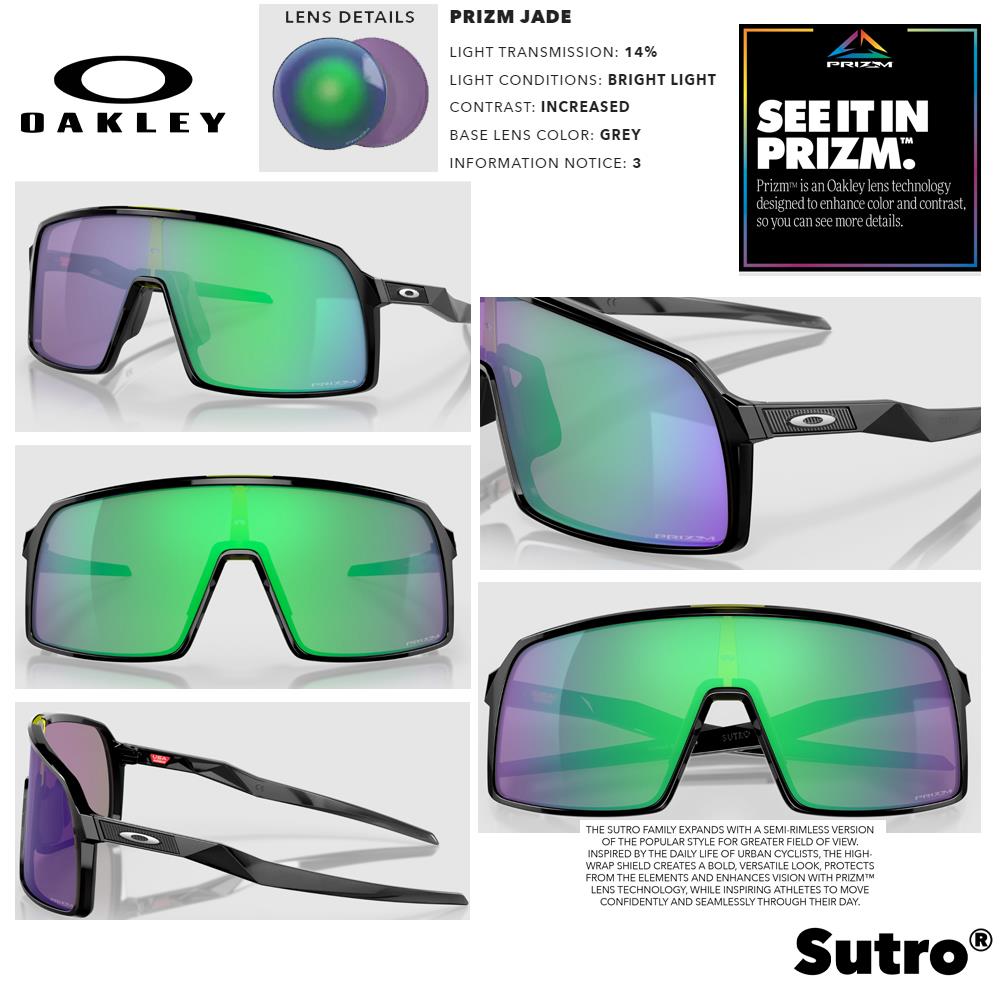 Oakley Sutro Men's Sunglasses - Black Ink w/ PRIZM Jade Lenses