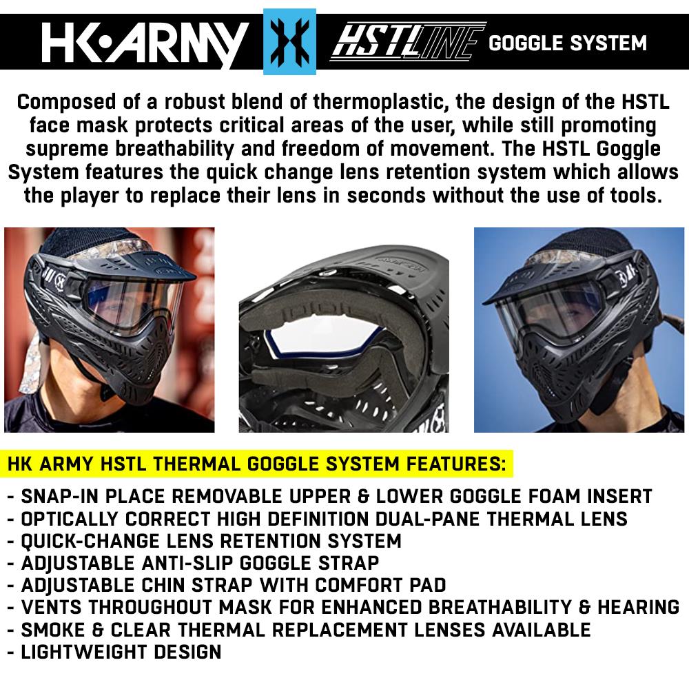 HK Army HSTL Goggle Thermal Anti-Fog Paintball Mask w/ Upgrade Strap P