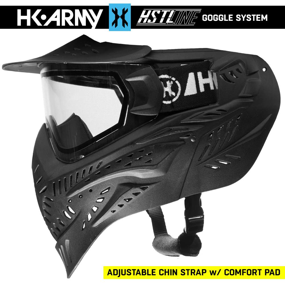 HK Army HSTL Goggle Thermal Anti-Fog Paintball Mask w/ Upgrade Strap Pad Combo + Maddog HPA Paintball Tank Fill Nipple Protector
