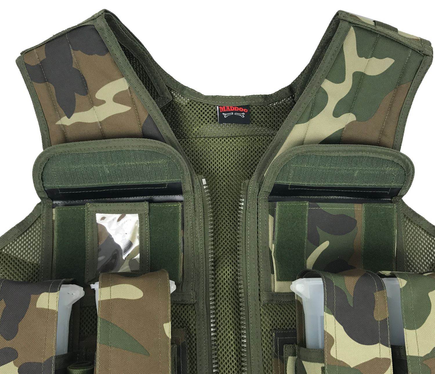 Maddog Tactical Paintball Battle Vest | Holds 6 Pods & Tank Up to 90ci