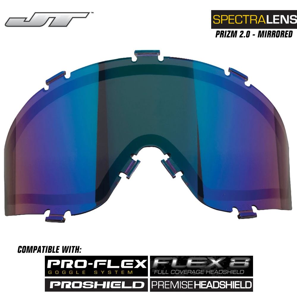 JT Spectra Paintball Mask Dual-Pane Thermal Replacement Prizm 2.0 Mirrored Lens