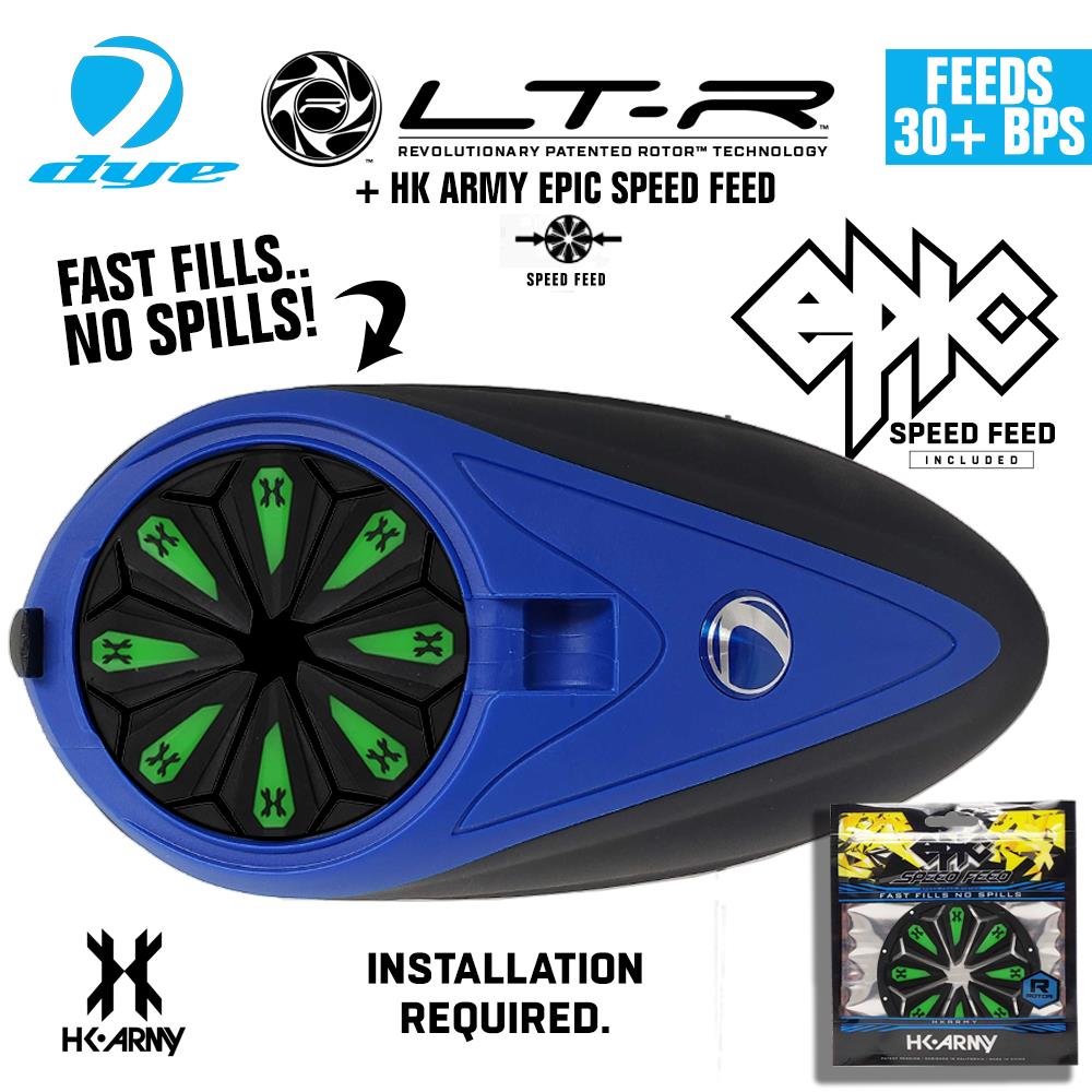 Dye LT-R Electronic Paintball Loader with HK Army Epic Speed Feed