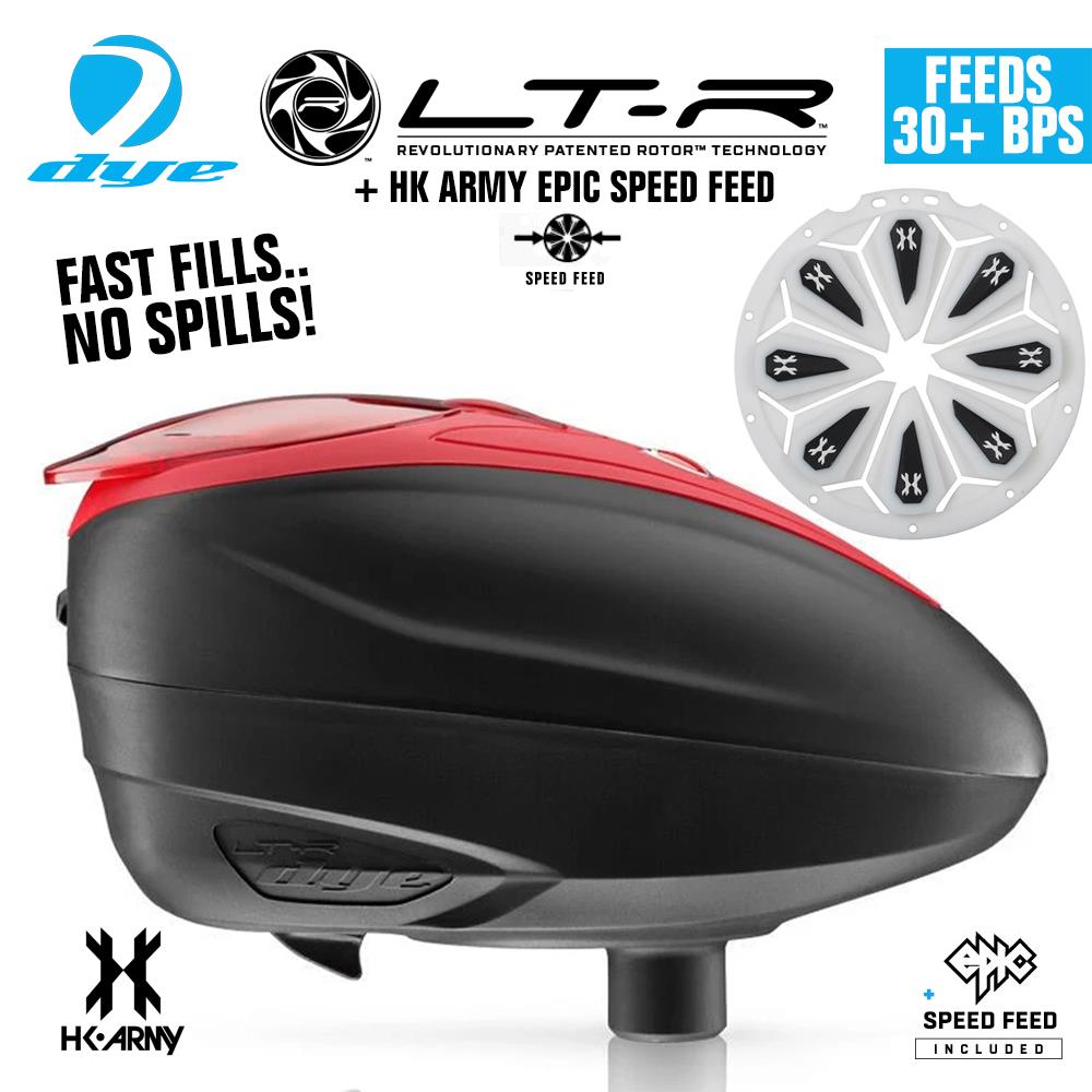 Dye LT-R Electronic Paintball Loader with HK Army Epic Speed Feed
