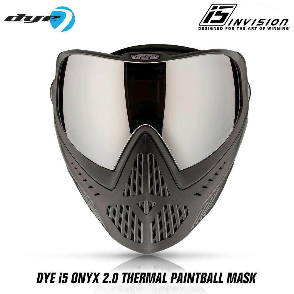 Dye I5 Thermal Paintball Mask Goggles with GSR Pro Strap - Onyx Black / Grey - PaintballDeals.com