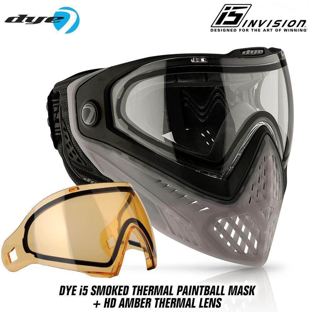 Dye I5 Thermal Paintball Mask Goggles with GSR Pro Strap - PaintballDeals.com