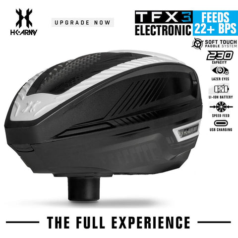 CLEARANCE HK Army TFX 3.0 Electronic Paintball Loader - 22+ BPS - Black/White