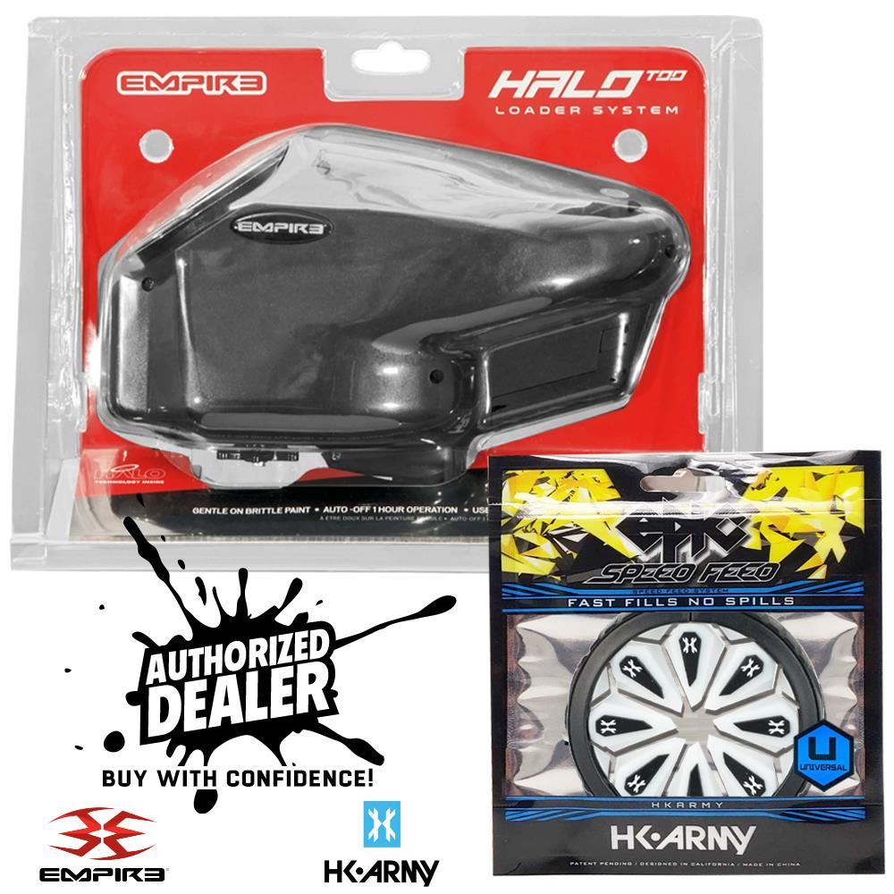 Empire Halo Too Electronic Paintball Loader with HK Army Epic Speed Feed - 20+ BPS