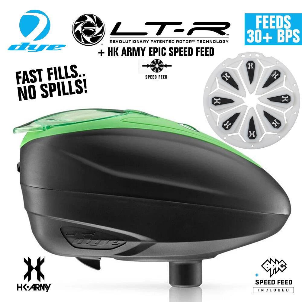 Dye LT-R Electronic Paintball Loader with HK Army Epic Speed Feed
