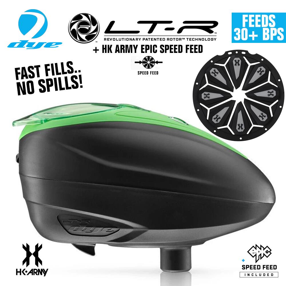 Dye LT-R Electronic Paintball Loader with HK Army Epic Speed Feed