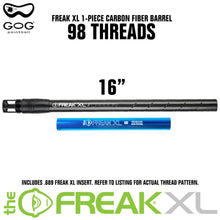 GoG Freak XL Carbon Fiber Paintball Barrel w/ .689 Insert - Choose Barrel Threads