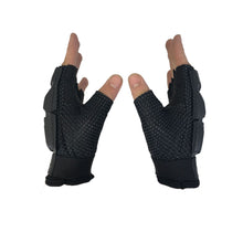 CLEARANCE Maddog Tactical Half Finger Glove Chest Protector and Neck Combo Trio - Black - Small/Medium