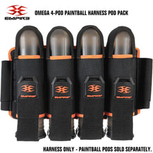 Empire Omega 4-Pod Paintball Harness Pod Pack - Black / Orange