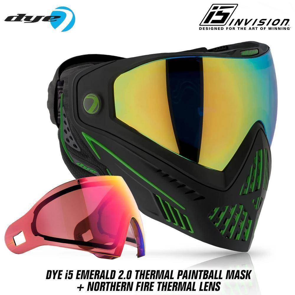 Dye I5 Thermal Paintball Mask Goggles with GSR Pro Strap - PaintballDeals.com