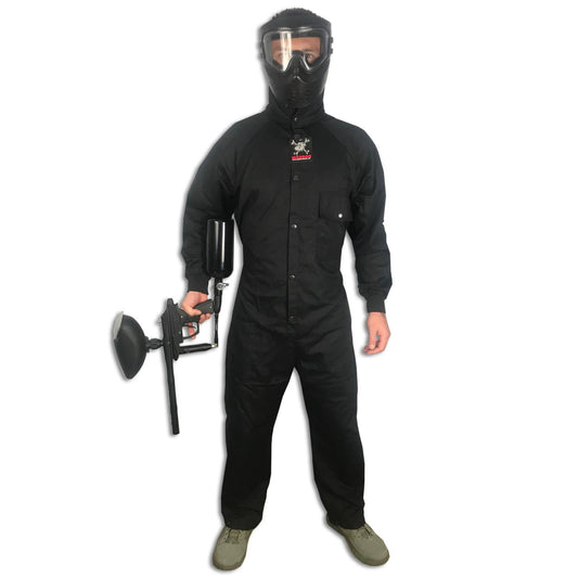 CLEARANCE Maddog Tactical Paintball Rip Stop Coverall Jumpsuit - Black - X-Small - USED But NOT Abused
