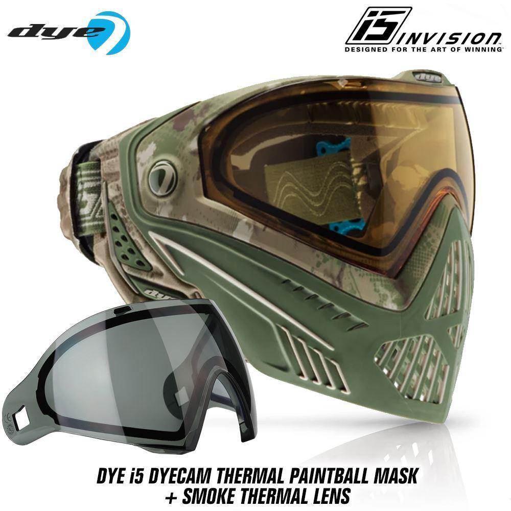 Dye I5 Thermal Paintball Mask Goggles with GSR Pro Strap - DyeCam - PaintballDeals.com