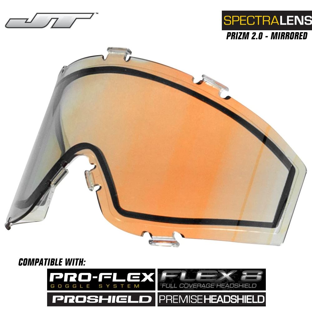JT Spectra Paintball Mask Dual-Pane Thermal Replacement Prizm 2.0 Mirrored Lens