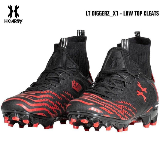 HK Army LT Diggerz_1 Low Top Paintball Cleats - Black/Red - PaintballDeals.com