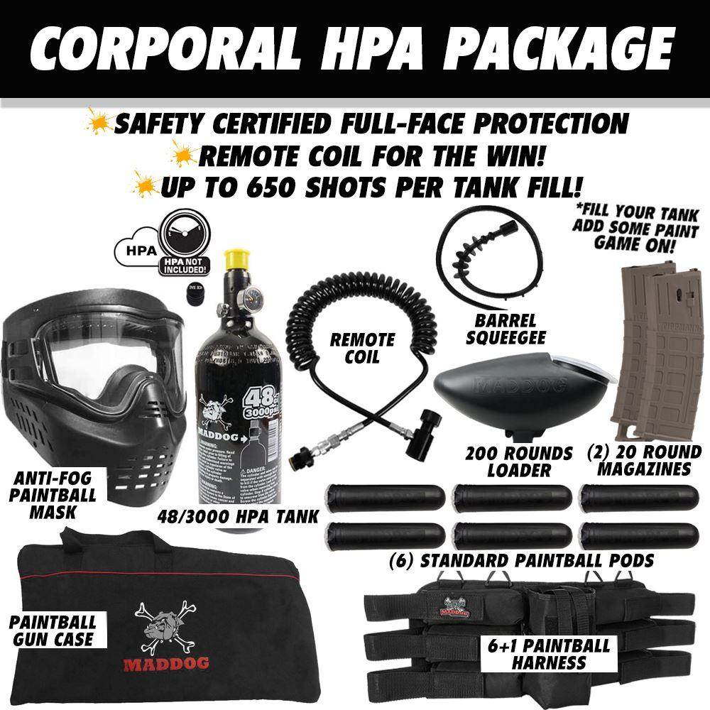 Maddog Tippmann TMC MAGFED Corporal Paintball Gun Starter Package - PaintballDeals.com
