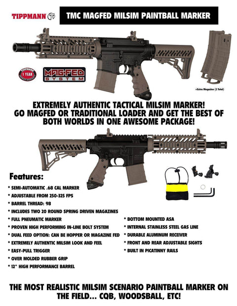 Maddog Tippmann TMC MAGFED Sergeant Paintball Gun Starter Package - PaintballDeals.com
