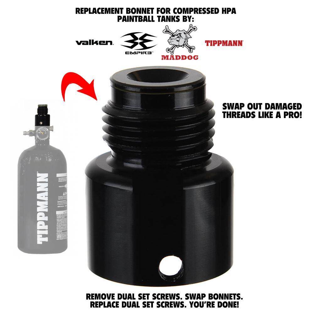 Replacement Paintball Tank Bonnet - Empire, Maddog, Tippmann, Valken Tank Regulators