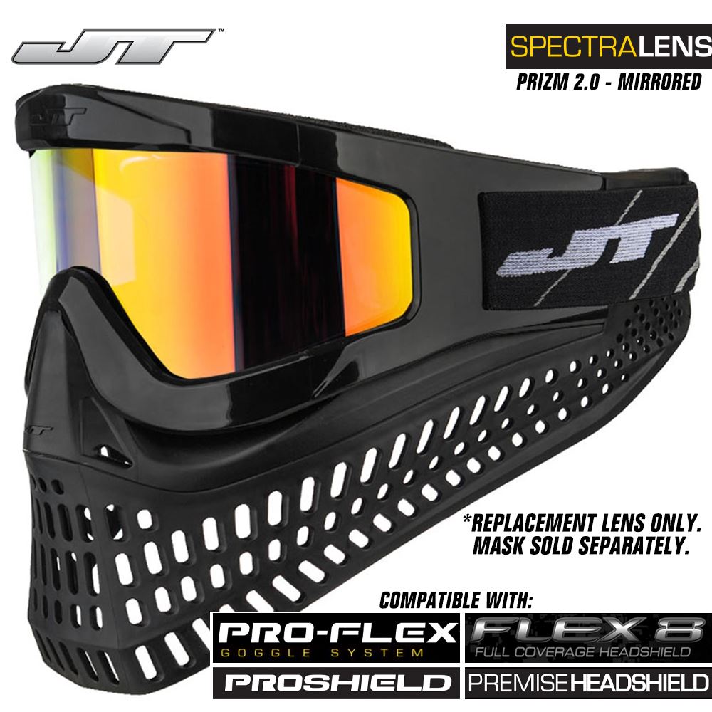 JT Spectra Paintball Mask Dual-Pane Thermal Replacement Prizm 2.0 Mirrored Lens