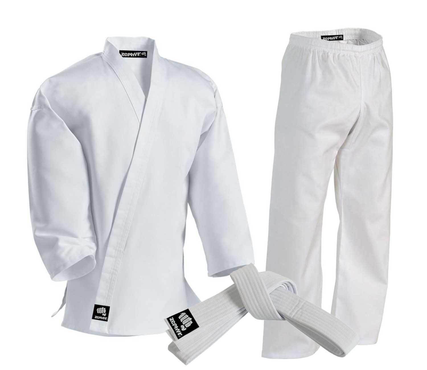 CLEARANCE - Zephyr Martial Arts Karate Gi Student Uniform - White Belt - OPEN BOX - PaintballDeals.com