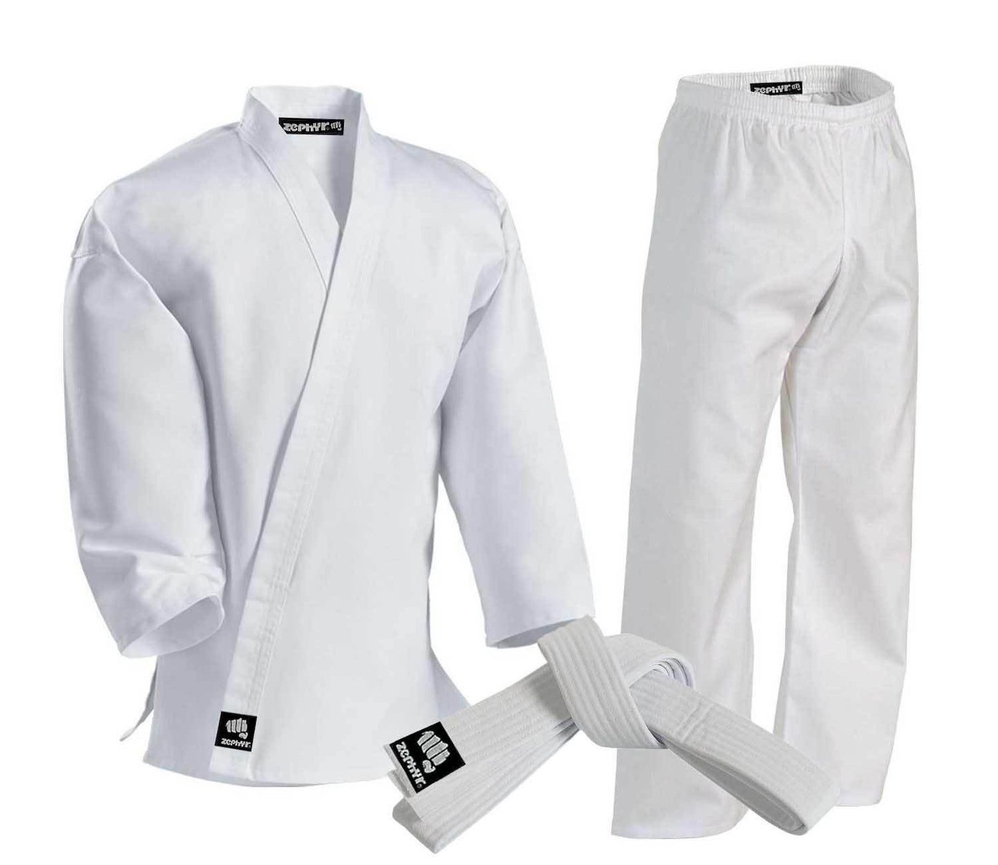 CLEARANCE - Zephyr Martial Arts Karate Gi Student Uniform - White Belt - OPEN BOX - PaintballDeals.com