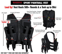 Maddog Lightweight Paintball Sport Vest - Black
