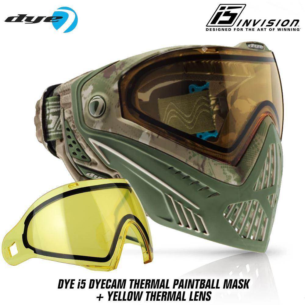 Dye I5 Thermal Paintball Mask Goggles with GSR Pro Strap - DyeCam - PaintballDeals.com