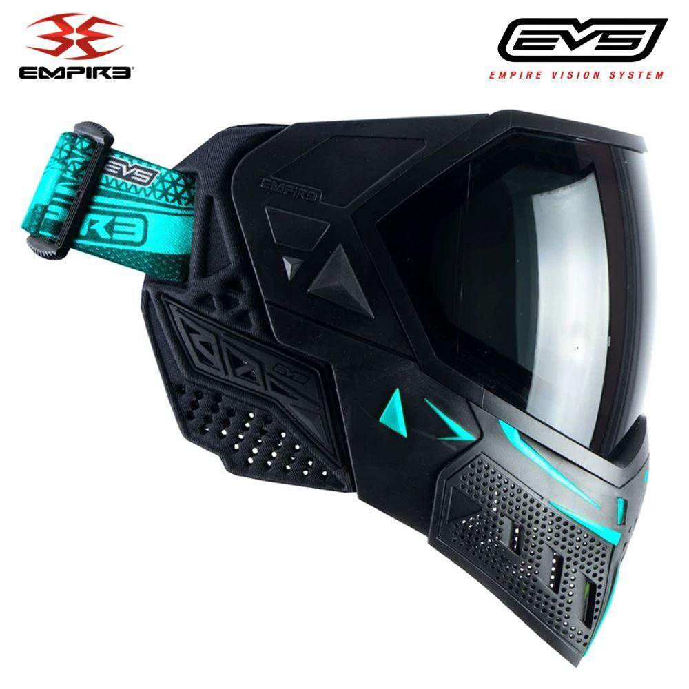 Empire EVS Thermal Paintball Mask - Black / Aqua - PaintballDeals.com