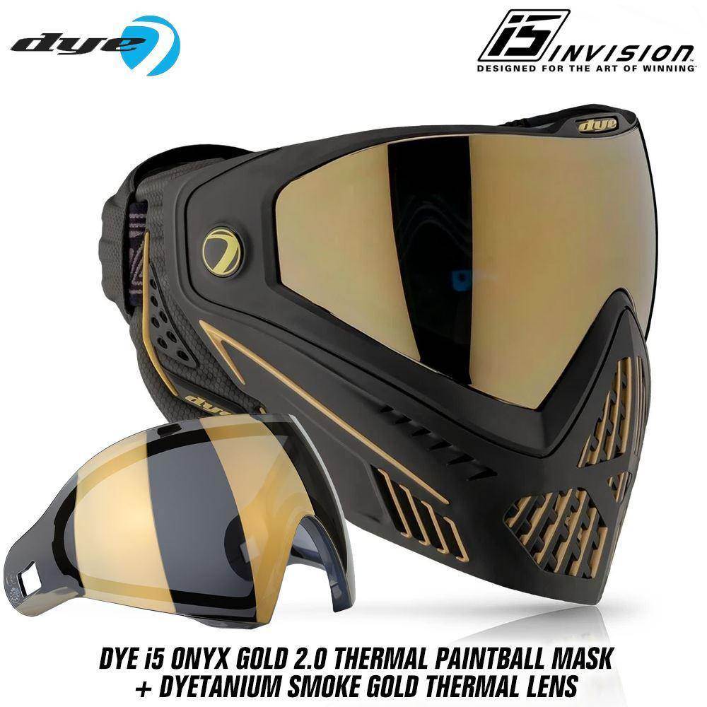 Dye I5 Thermal Paintball Mask Goggles with GSR Pro Strap - PaintballDeals.com
