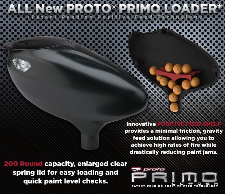 CLEARANCE - Dye Proto Primo Gravity Fed Paintball Loader - Black | Used But NOT Abused