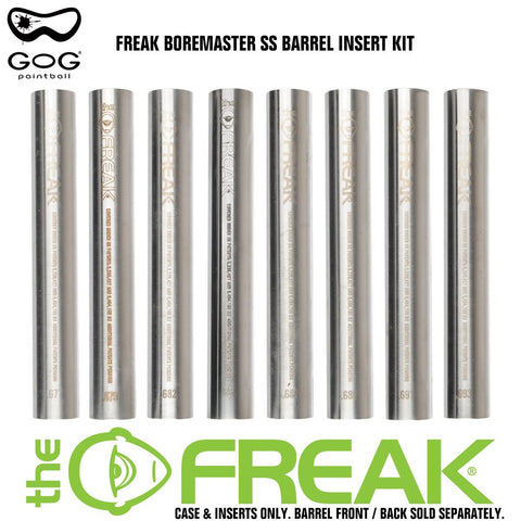 NEW 2021 GoG Freak Boremaster Paintball Barrel Insert Kit w/ Compact Case - Aluminum or Stainless Steel