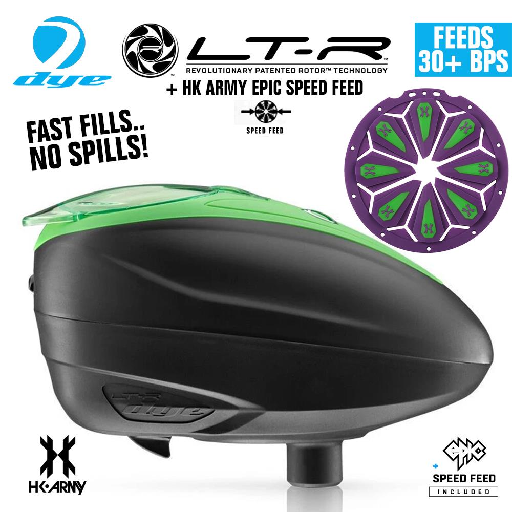 Dye LT-R Electronic Paintball Loader with HK Army Epic Speed Feed