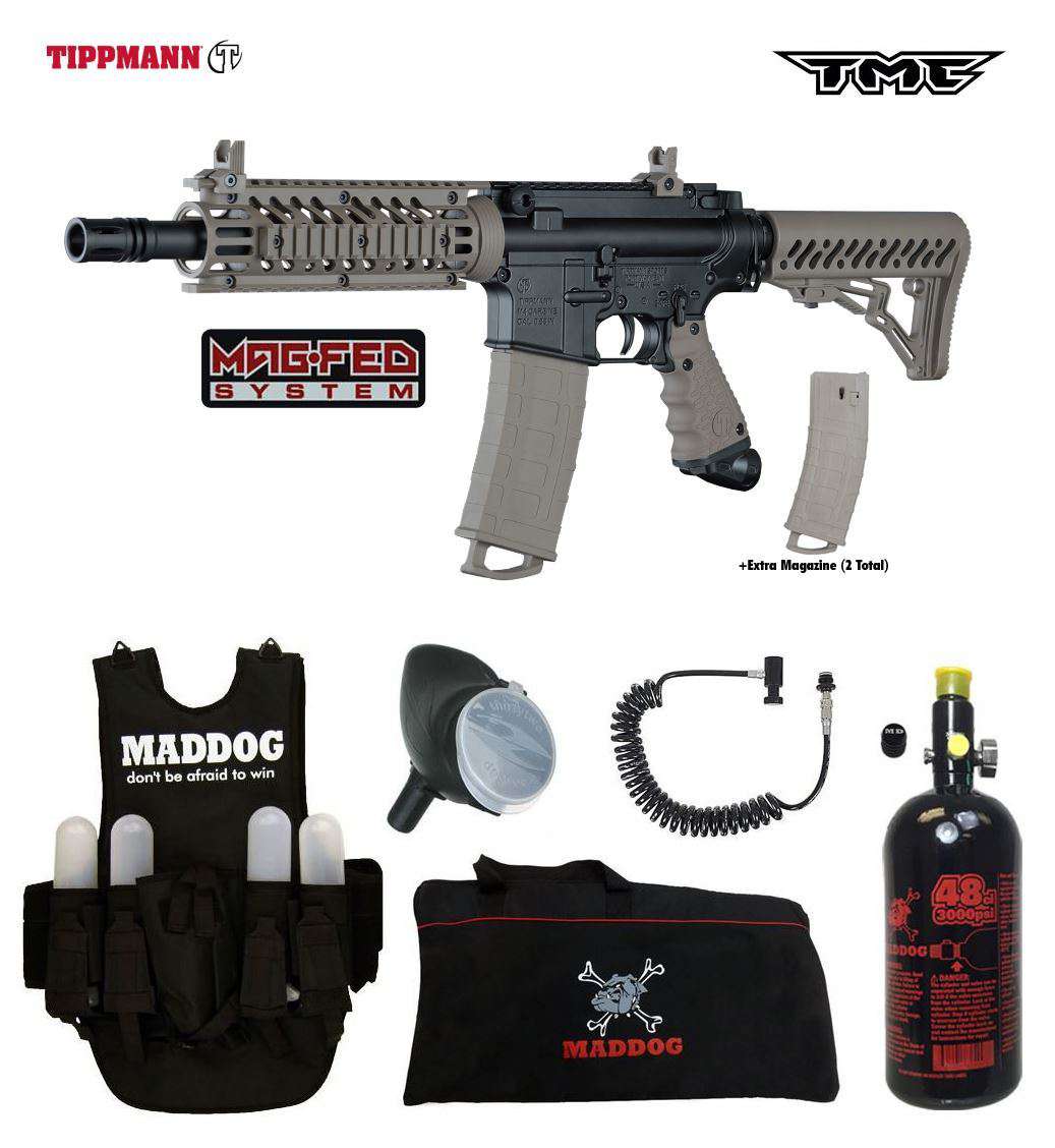 Tippmann TMC MAGFED Lieutenant HPA Paintball Gun Package