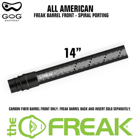 GoG Freak Carbon Fiber All American Paintball Barrel Front - 14"