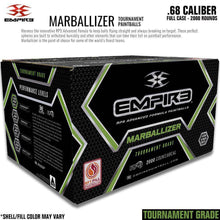 Empire Marballizer .68 Caliber Paintballs - Clear Blue Swirl Shell / Yellow Fill - Full Case 2,000 Rounds - PaintballDeals.com