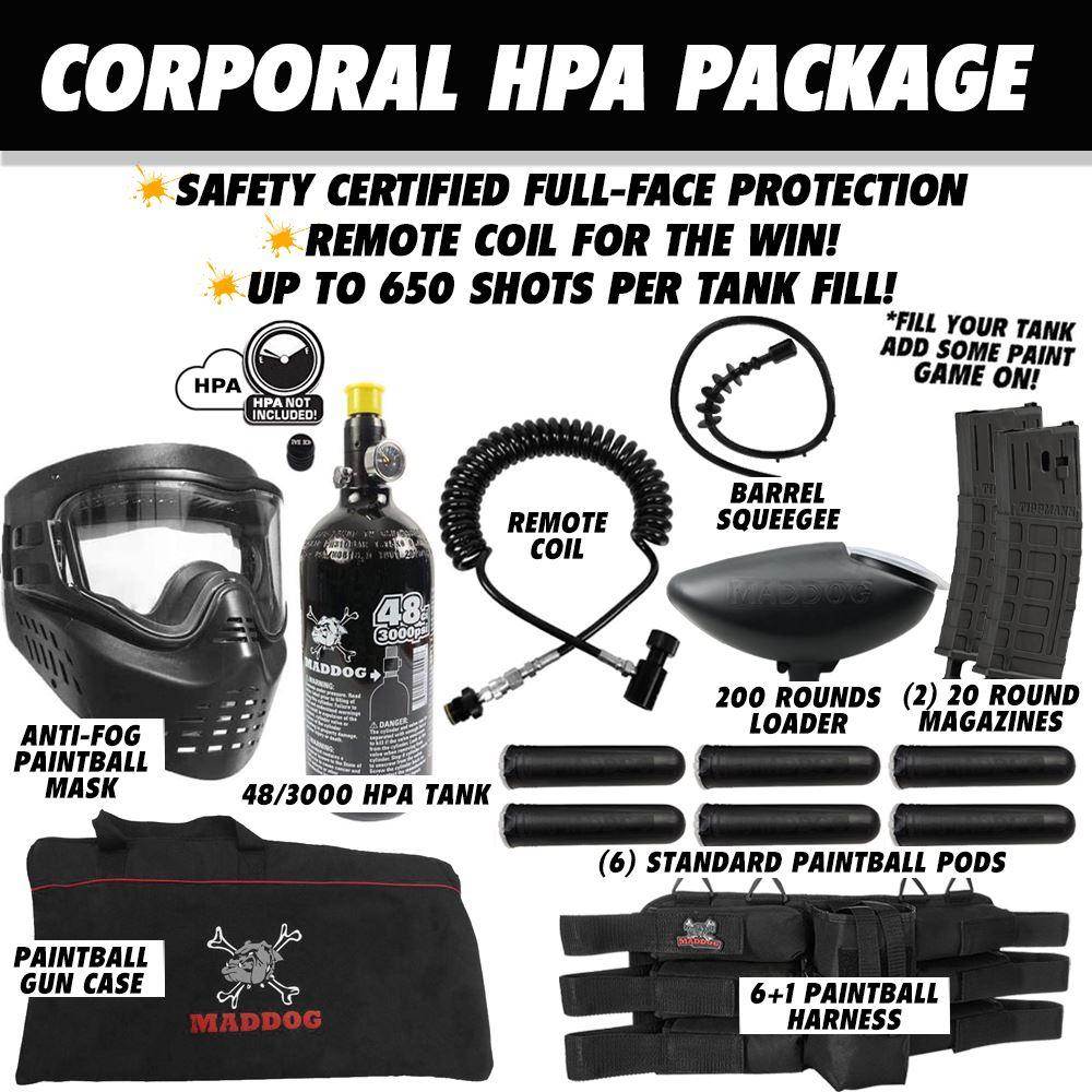 Maddog Tippmann TMC MAGFED Corporal Paintball Gun Starter Package - PaintballDeals.com
